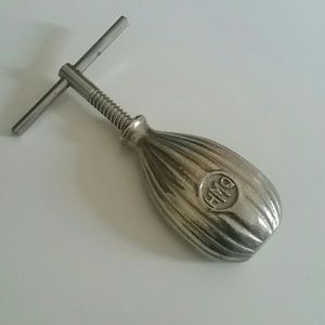 Vintage HMQ Nickel Plated Crank Handle Nut Cracker